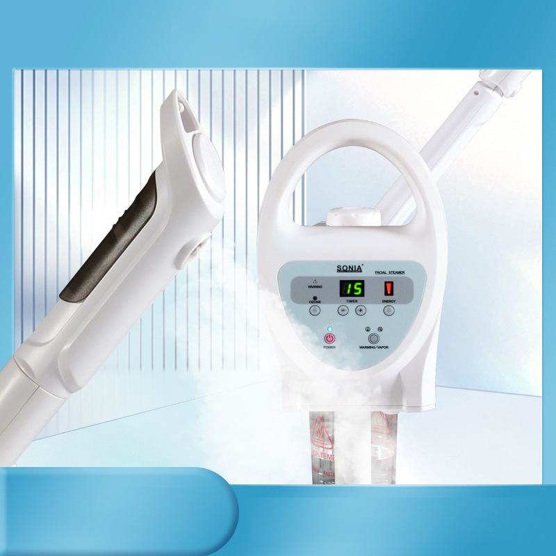 Βαπέρ αισθητικής SONIA H1107 με ψηφιακό χειρισμό και όζον. Επαγγελματική συσκευή ατμού προσώπου για βαθύ καθαρισμό, αποτοξίνωση και προετοιμασία του δέρματος. Ιδανικό για spa και αισθητικούς.